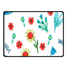 Flowers Fabric Design Double Sided Fleece Blanket (small)  by BangZart