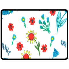 Flowers Fabric Design Double Sided Fleece Blanket (large)  by BangZart