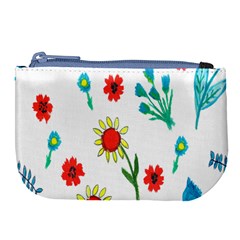 Flowers Fabric Design Large Coin Purse by BangZart