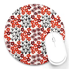 Simple Japanese Patterns Round Mousepads by BangZart