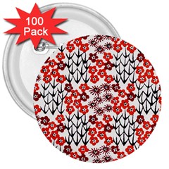 Simple Japanese Patterns 3  Buttons (100 Pack)  by BangZart