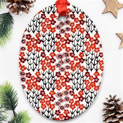 Simple Japanese Patterns Oval Ornament (two Sides) by BangZart