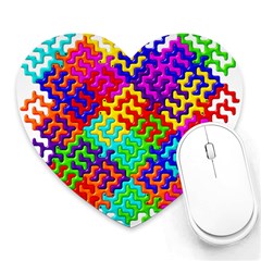 3d Fsm Tessellation Pattern Heart Mousepads by BangZart