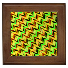 Green Red Brown Zig Zag Background Framed Tiles by BangZart