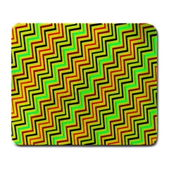 Green Red Brown Zig Zag Background Large Mousepads by BangZart