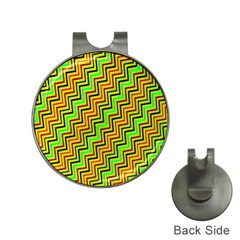 Green Red Brown Zig Zag Background Hat Clips With Golf Markers by BangZart