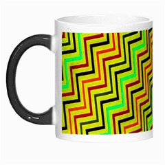 Green Red Brown Zig Zag Background Morph Mugs by BangZart