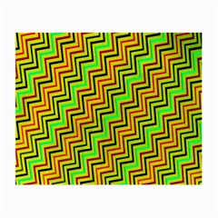 Green Red Brown Zig Zag Background Small Glasses Cloth (2-side) by BangZart