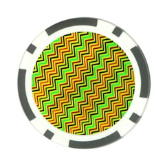 Green Red Brown Zig Zag Background Poker Chip Card Guard by BangZart