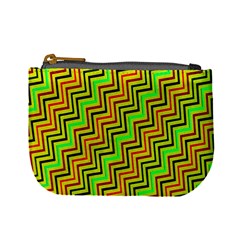 Green Red Brown Zig Zag Background Mini Coin Purses by BangZart