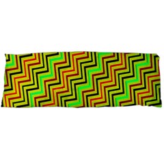 Green Red Brown Zig Zag Background Body Pillow Case (dakimakura) by BangZart