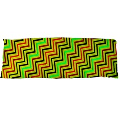 Green Red Brown Zig Zag Background Body Pillow Case Dakimakura (two Sides) by BangZart