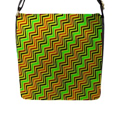 Green Red Brown Zig Zag Background Flap Messenger Bag (l)  by BangZart