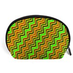 Green Red Brown Zig Zag Background Accessory Pouches (Large)  Front