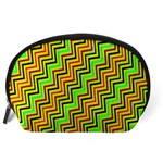 Green Red Brown Zig Zag Background Accessory Pouches (Large)  Back