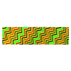 Green Red Brown Zig Zag Background Satin Scarf (oblong) by BangZart