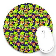 Smiley Monster Round Mousepads by BangZart