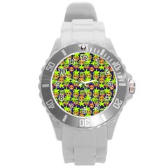 Smiley Monster Round Plastic Sport Watch (l) by BangZart