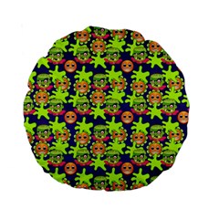 Smiley Monster Standard 15  Premium Round Cushions by BangZart