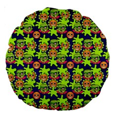 Smiley Monster Large 18  Premium Round Cushions by BangZart