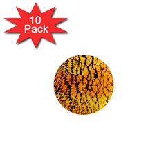 Yellow Chevron Zigzag Pattern 1  Mini Magnet (10 Pack) 