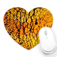 Yellow Chevron Zigzag Pattern Heart Mousepads by BangZart