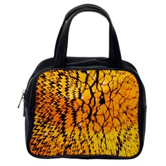 Yellow Chevron Zigzag Pattern Classic Handbags (one Side) by BangZart