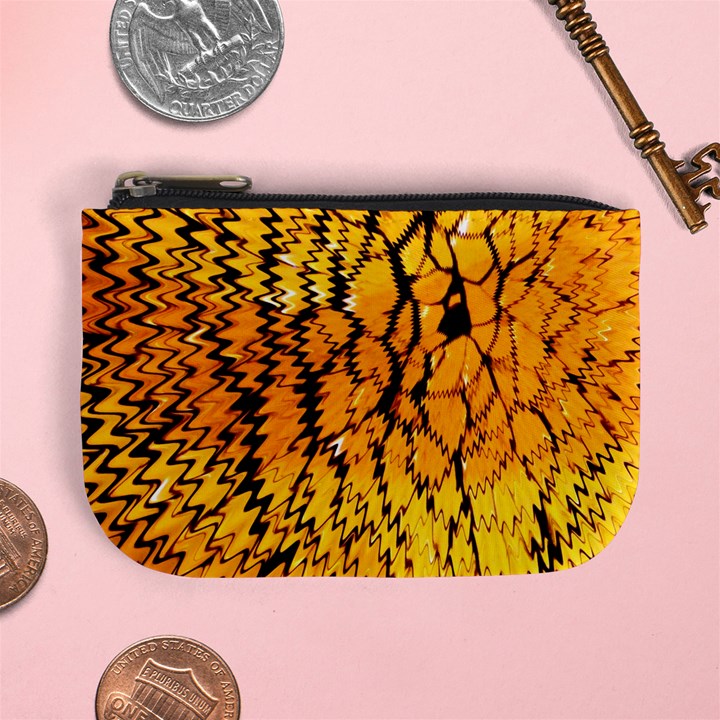 Yellow Chevron Zigzag Pattern Mini Coin Purses