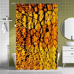 Yellow Chevron Zigzag Pattern Shower Curtain 48  X 72  (small) 