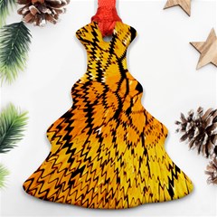 Yellow Chevron Zigzag Pattern Ornament (christmas Tree) 