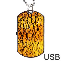 Yellow Chevron Zigzag Pattern Dog Tag Usb Flash (one Side) by BangZart