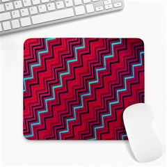 Red Turquoise Black Zig Zag Background Large Mousepads by BangZart