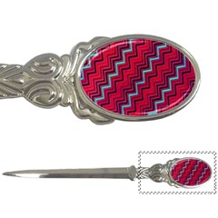 Red Turquoise Black Zig Zag Background Letter Openers by BangZart