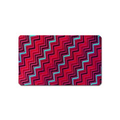 Red Turquoise Black Zig Zag Background Magnet (name Card)