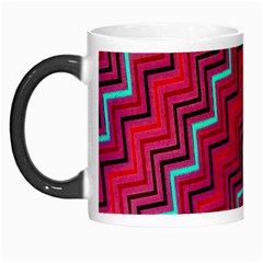 Red Turquoise Black Zig Zag Background Morph Mugs by BangZart