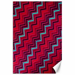 Red Turquoise Black Zig Zag Background Canvas 20  X 30   by BangZart