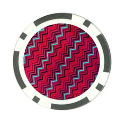 Red Turquoise Black Zig Zag Background Poker Chip Card Guard by BangZart