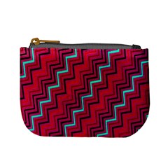 Red Turquoise Black Zig Zag Background Mini Coin Purses by BangZart