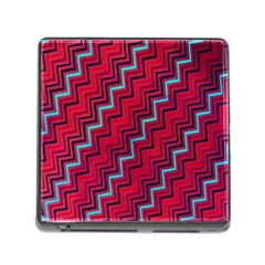 Red Turquoise Black Zig Zag Background Memory Card Reader (square) by BangZart