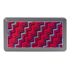 Red Turquoise Black Zig Zag Background Memory Card Reader (mini) by BangZart