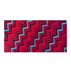 Red Turquoise Black Zig Zag Background Satin Wrap by BangZart