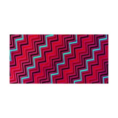 Red Turquoise Black Zig Zag Background Yoga Headband