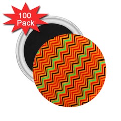 Orange Turquoise Red Zig Zag Background 2 25  Magnets (100 Pack) 