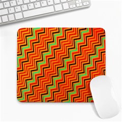 Orange Turquoise Red Zig Zag Background Large Mousepads by BangZart