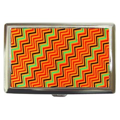 Orange Turquoise Red Zig Zag Background Cigarette Money Cases by BangZart