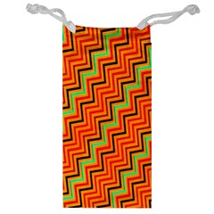 Orange Turquoise Red Zig Zag Background Jewelry Bag by BangZart