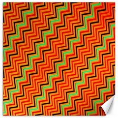 Orange Turquoise Red Zig Zag Background Canvas 12  X 12   by BangZart