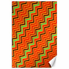 Orange Turquoise Red Zig Zag Background Canvas 20  X 30   by BangZart