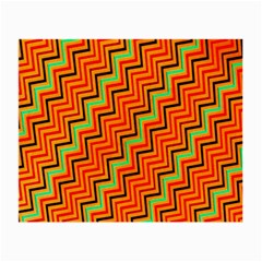 Orange Turquoise Red Zig Zag Background Small Glasses Cloth (2-side) by BangZart