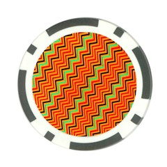 Orange Turquoise Red Zig Zag Background Poker Chip Card Guard